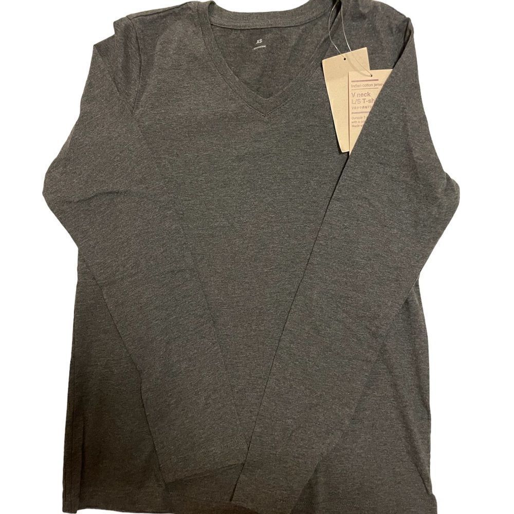 MUJI V-Neck Long Sleeve T-shirt, NWT
